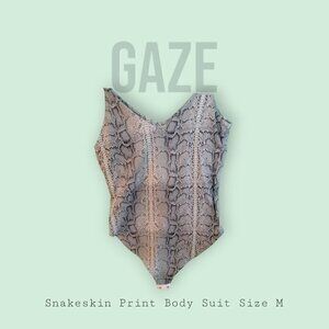Gaze Brand Snakeskin Body Suit - Size M